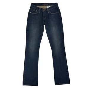 Cruel Girl Low Rise Bootcut Jeans Size 3 Long Western Embroidered Dark Wash 3 XL